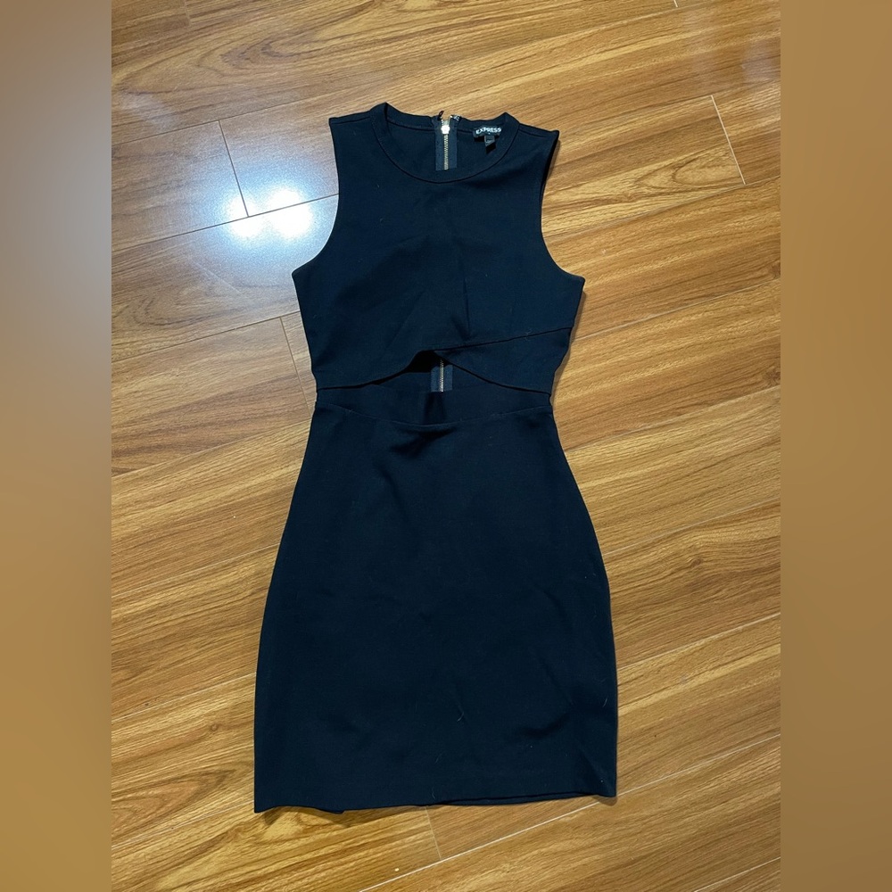 Express Black Cutout Backless Dress